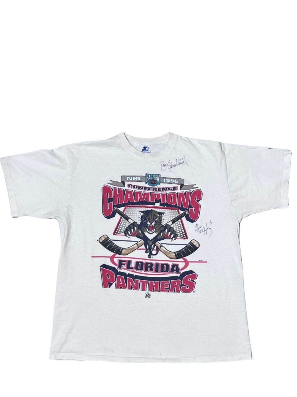 Vintage 90’s Florida Panthers 1996 ECF Champs Starter T-Shirt Mens (XL) SIGNED